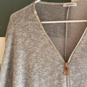 Grey Zipper-front shirt/blouse Ooyoo brand from Mendocino